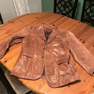 Roundtree & Yorke distressed leather jacket